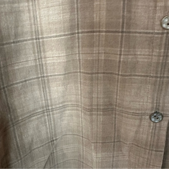 J. Jill Women’s Long Sleeve Brown Plaid Corduroy Button Up Top Sz XL GUC - Picture 4 of 8